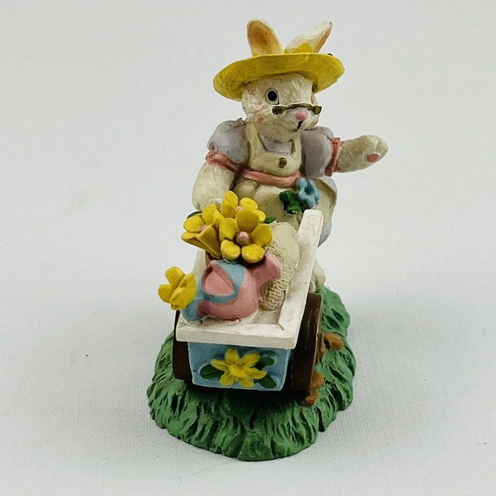 Cottontail Lane Bunny & Garden Cart Figurine Easter Resin Midwest Cannon Falls‎